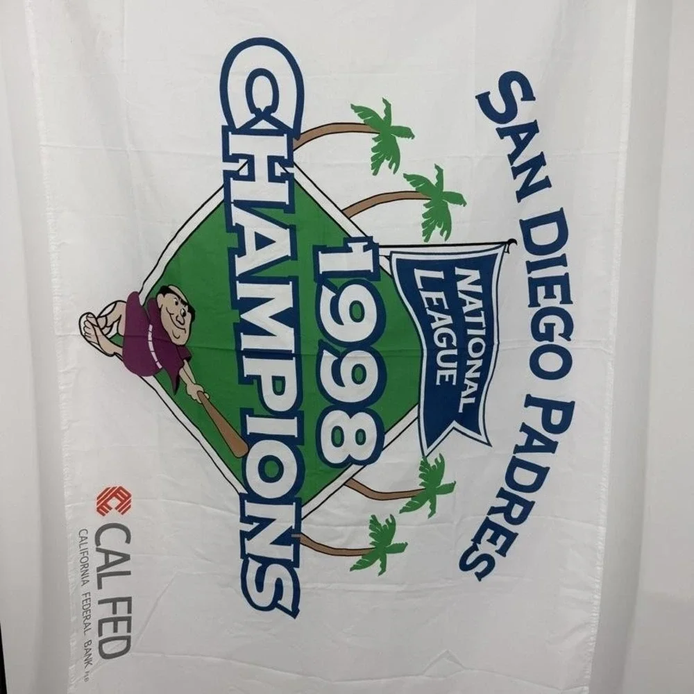 Vintage San Diego Padres Flag Unisex OS White 1998 Champions National League 90s